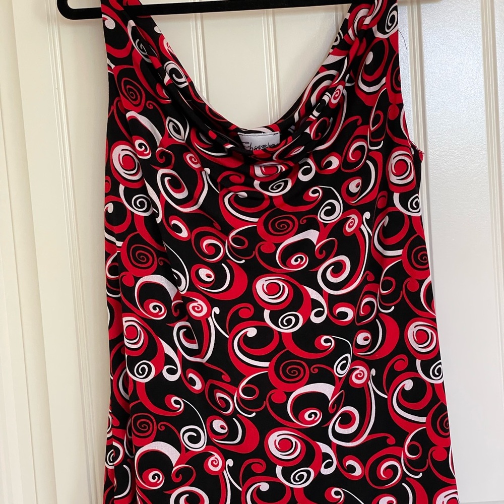Chelsea Paris Red and Black Swirl Tank Top